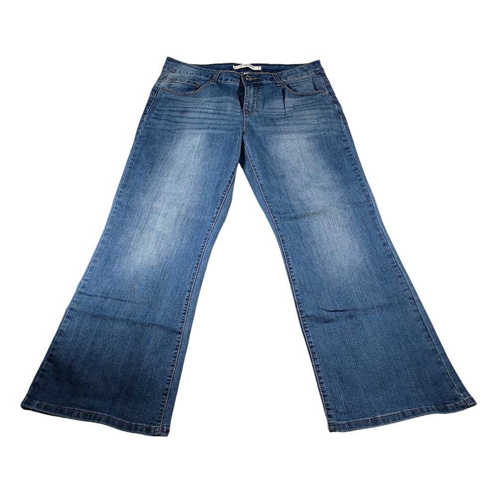 9th & Main Bootcut Jeans Women 14P Blue Stretch Medium Wash Petite